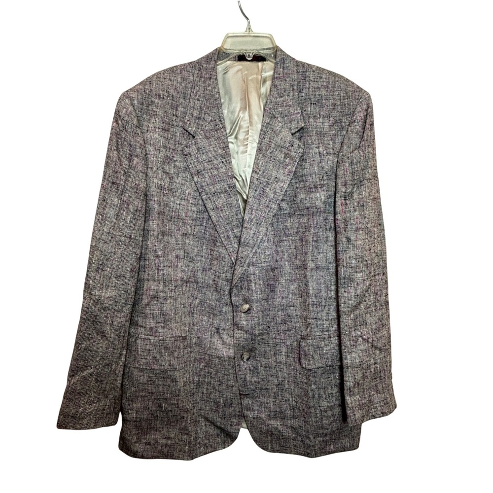 John Weitz Sport Coat Mens 44R Grey Multi 100% Silk Tweed Confetti Blazer Jacket